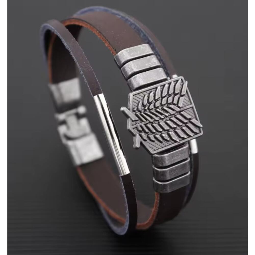 Attack on Titan Scouting Regiment Anime Cosplay Mens Brown bracelet